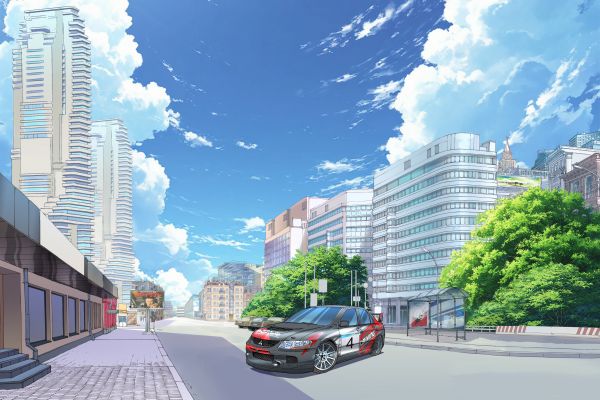 Иллюстрация - фон для аниме .