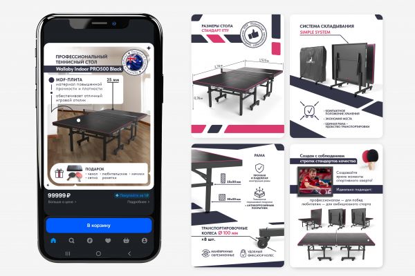 Карточка товара "Теннисный стол для профессионалов"