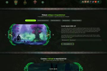 Два LandingPage и логотип для популярного игрового проекта WorldOfWarcraft