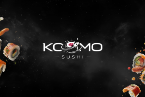 Логотип для службы доставки «KOSMO SUSHI»