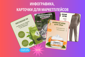 Инфографика, карточки для маркетплейсов