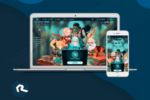 Дизайн игрового сайта с авторским арт-изображением, логотипом и вёрсткой