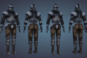 Дизайн рыцаря в стиле PS1 stylized pixel