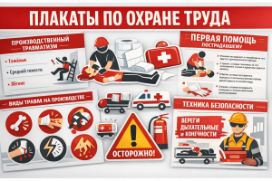 Серия информационных плакатов по охране труда и производственному травматизму