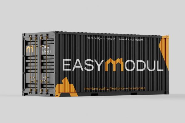 Разработка логотипа для компании EasyModul — специализирующейся на строительстве модульных домов
