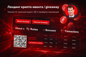 Лендинг промо-ивента / giveaway в крипто-стиле