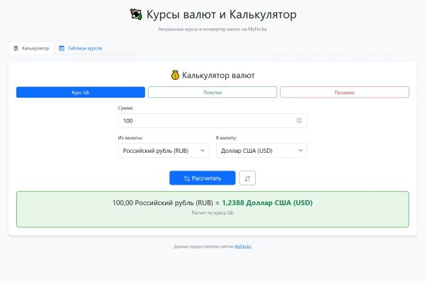 Web-приложение "Курсы валют и Калькулятор",