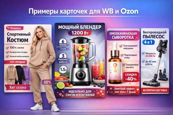 Дизайн продающей карточки товара для Wildberries и Ozon