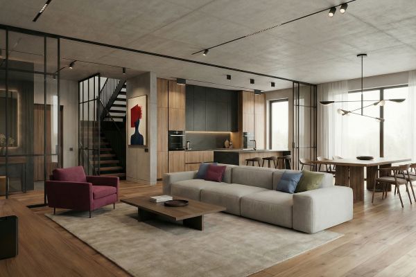 Уютный лофт с характером и искусством