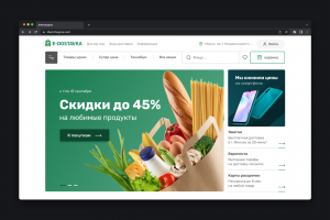 Концепт дизайна интернет-магазина продуктов и бытовой техники для E-Dostavka