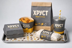 Разработка дизайн упаковки для кафе "Хруст"