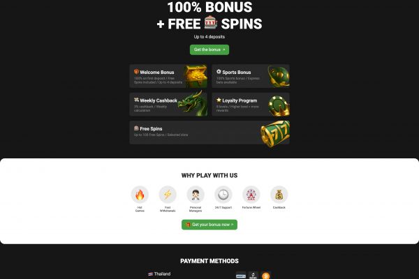 Рекламный лендинг под казино B86bet