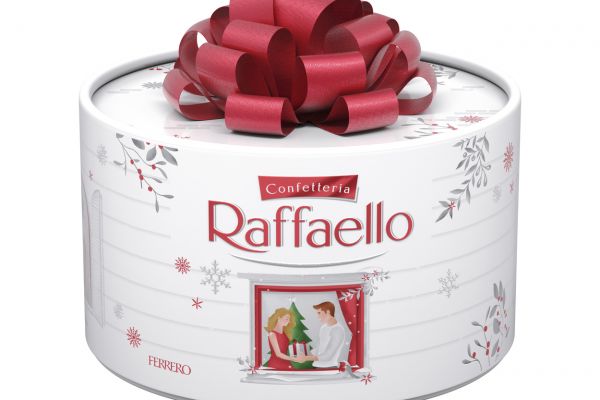 3D визуализация новогодней упаковки конфет Raffaello