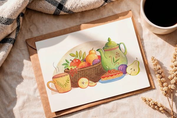 Натюрморт иллюстрация акварельная