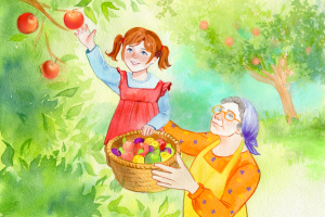 Акварельная иллюстрация к сказке