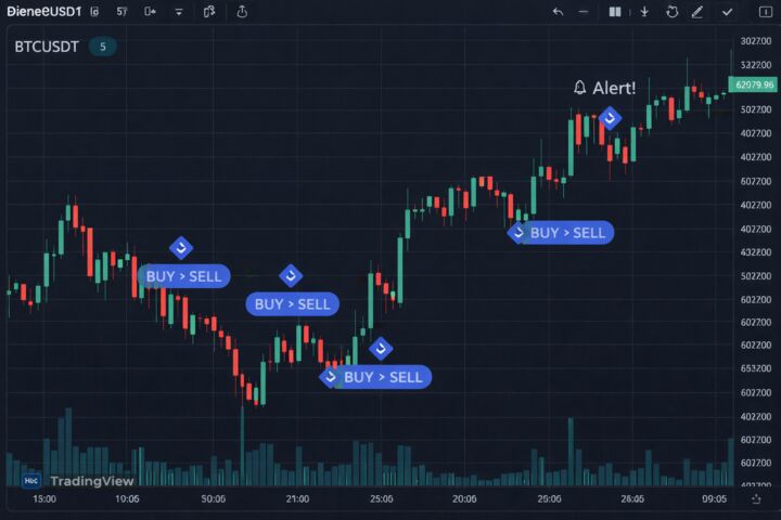 Индикатор TradingView на Pine Script v6 (BUY/SELL, сигналы, алерты) - 5648308