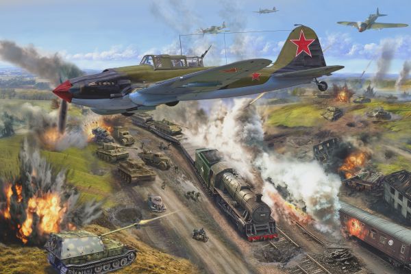 Отрисовка картинки для пазла. ИЛ-2 " Из серии о великой войне"