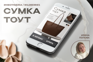 Дизайн инфографики для сумки тоут / 7 слайдов на 2 товара