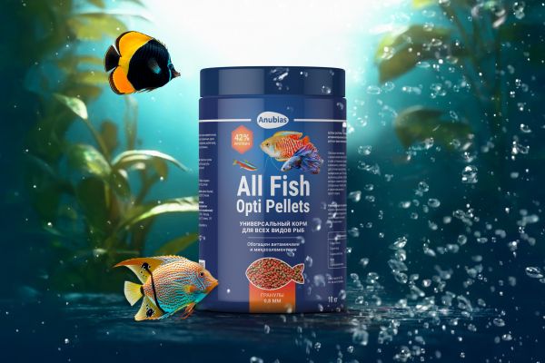 Разработка дизайна упаковки корма для рыбок Anubias