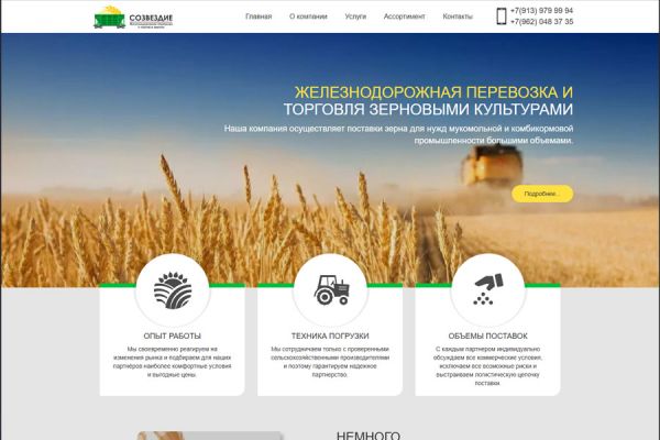 Сайт-визитка для компании "Созвездие"