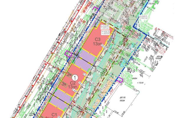 Генеральный план жилого здания по адресу: г. Москва, ул.Новочерёмушкинская д.27