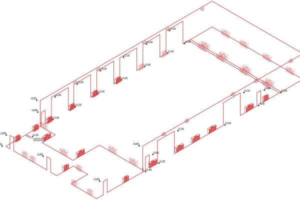 Разработка рабочего проекта отопления и вентиляции для здания автомастерской