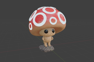 3D-персонаж «Mushroom Buddy» для визуализации и игр