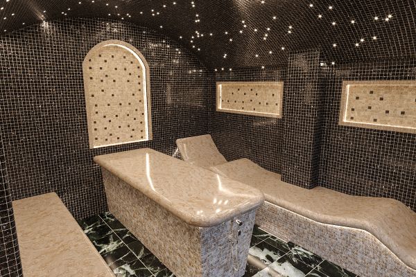 Дизайн и 3D-визуализация премиального хамама в SPA-комплексе