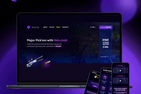 Skin.club - одностраничный сайт для прогнозов Counter-Strike