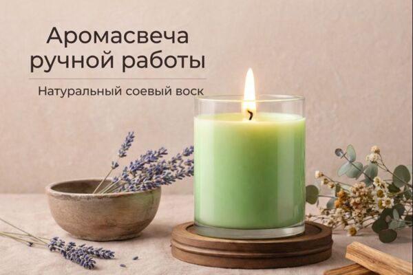 Карточка товара для маркетплейса: аромасвеча ручной работы