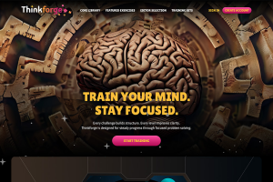 Thinkforge - дизайн лэндинга платформы с играми-головоломками