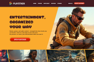 Playstack - дизайн лэндинга развлекательной платформы