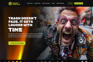 Midnight Trash Club - дизайн лэндинга для андеграундной кино-платформы