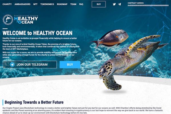 HealthyOcean - дизайн и разработка charity крипто-проекта с NFT-маркетплейсом