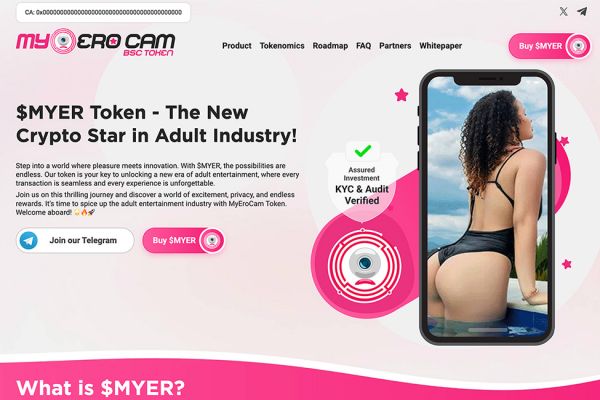 MyEroCam - дизайн и разработка Web3 webcam-платформы с utility-токеном