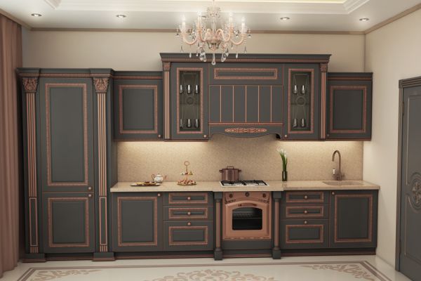 3D Визуализация кухонного гарнитура в интерьере для каталога фабрики "Дельта+".