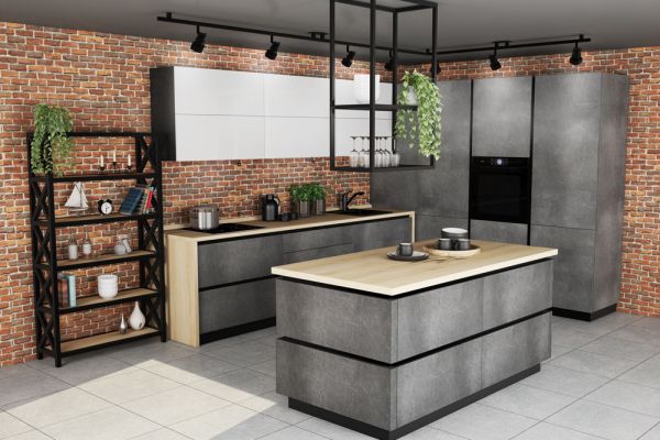 3D Визуализация кухонного гарнитура в интерьере для каталога фабрики "Дельта+".