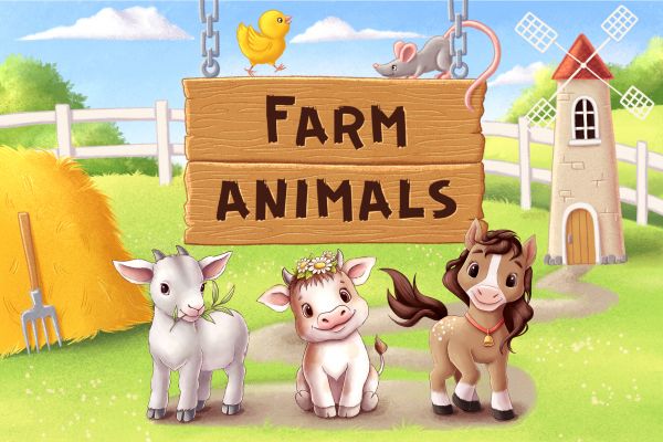Животные с фермы - детские обущающие игры