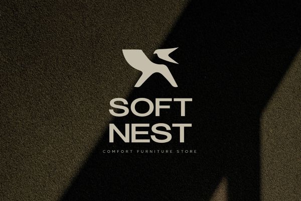 Логотип и фирменный стиль для мебельного магазина "SOFTNEST"
