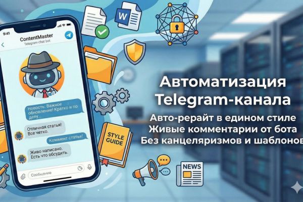 Автоматический контент для Telegram-канала и комментарии