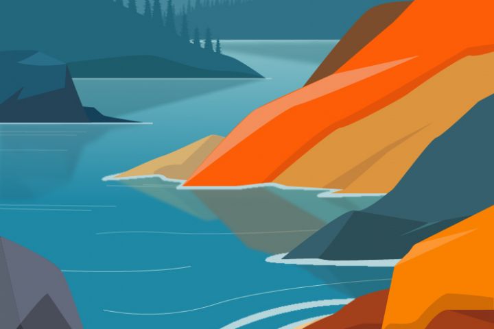 Пейзажи в векторе - 5659838