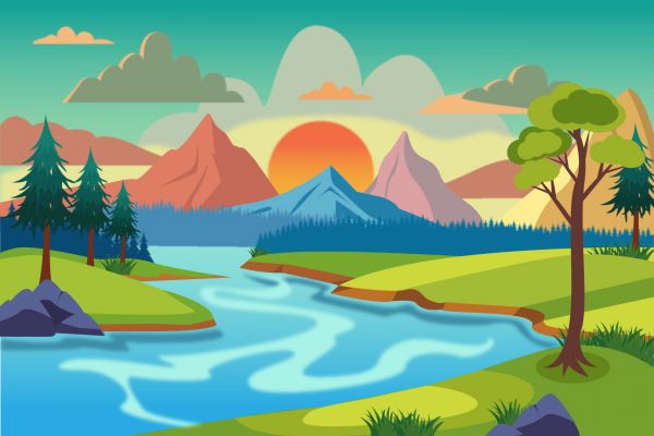 Пейзажи в векторе
