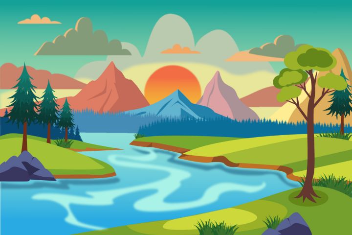 Пейзажи в векторе - 5659839