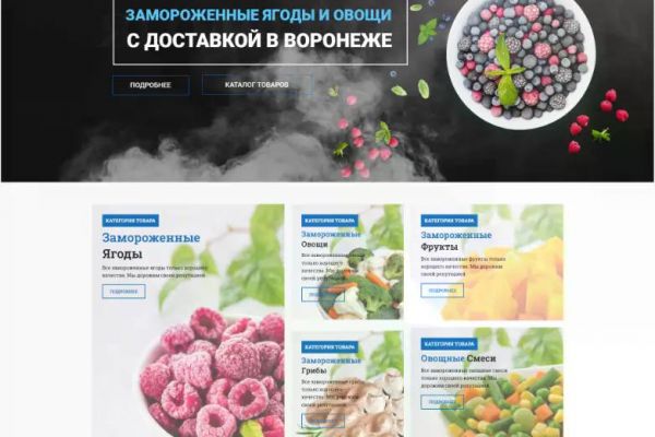 Сайт-каталог для замороженных товаров
