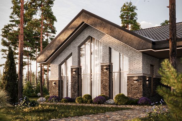 3D визуализация загородного коттеджа