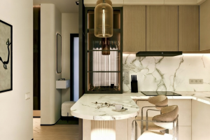 Дизайн-проект "Sand" — уютный оазис для молодой семьи в ограниченном пространстве.