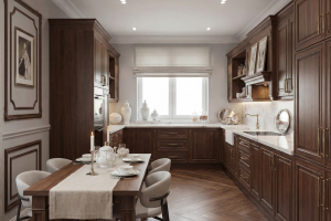 3d визуализация интерьера кухни.