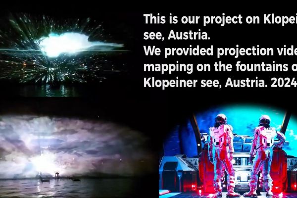 Создание проекционного маппинга на фонтан, установленный в озере Клопайнер, в г. Клопайн (Klopein), Австрия