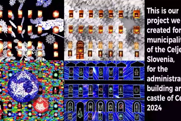 Создание 3Д проекционного видео маппинга на старинный замок в г. Целье, Словения