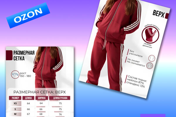 Инфографика для WB и Ozon: спортивный костюм